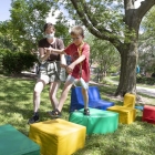 Obstacle course at UISPEAKS camp kinnick tour 2022, photo by jtobin