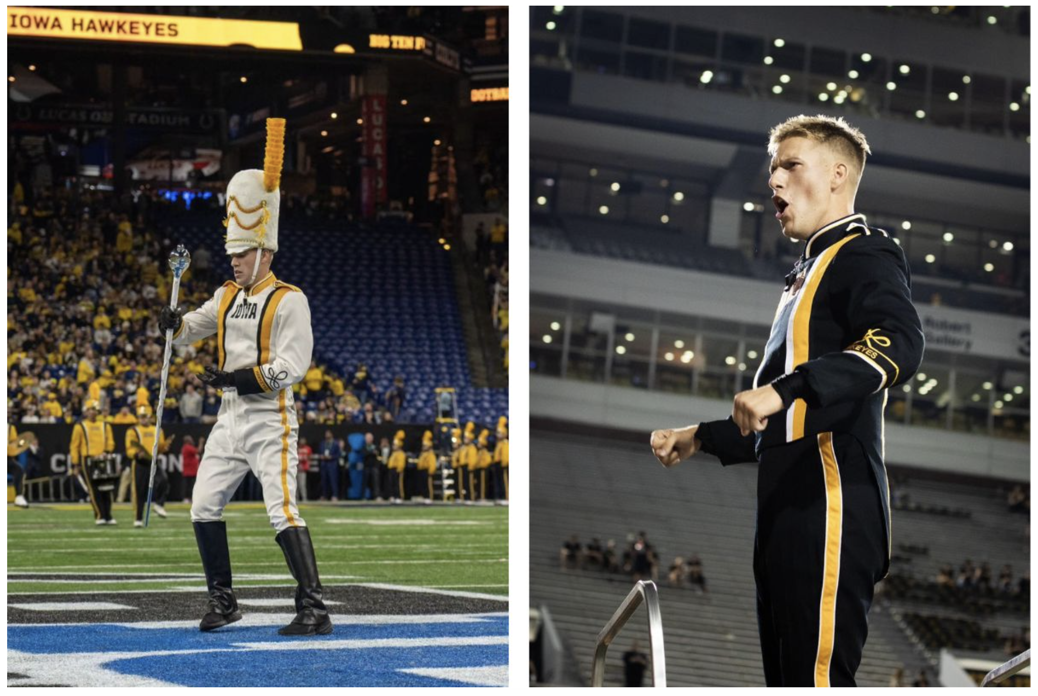 christian frankle performing as HMB drum major