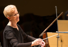 Ann Howard Jones conducting a chorus