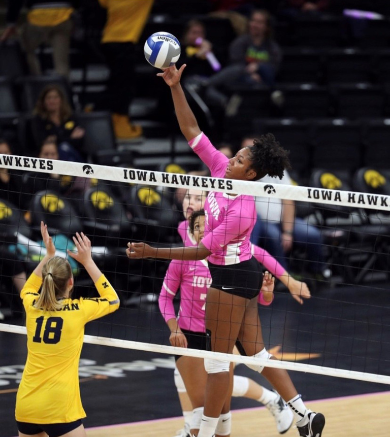 Amiya playing volleyball