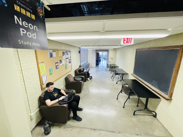 Neon Pods in the Chemistry Building